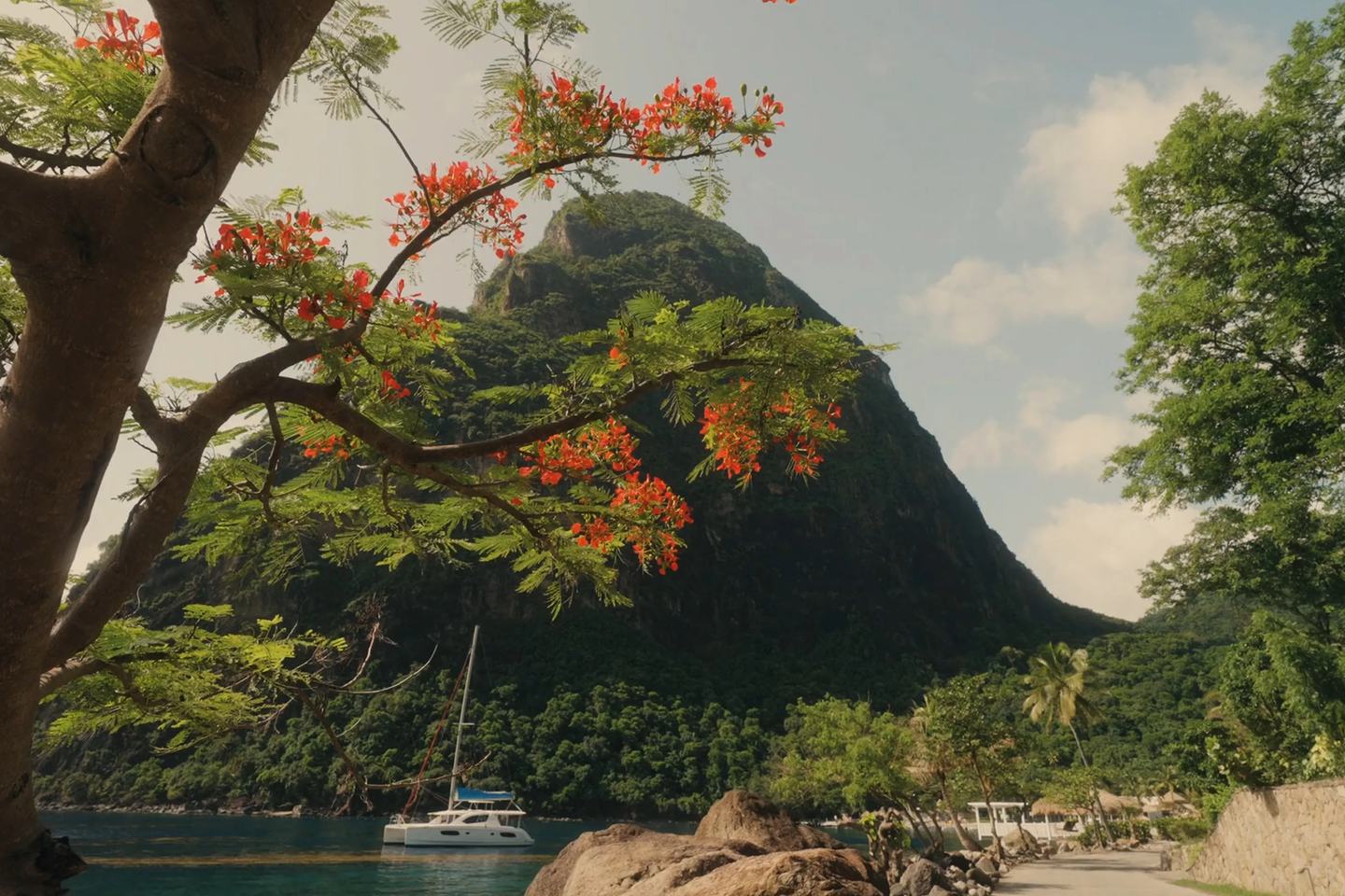 Sugar Beach resort set between the Pitons above Val des Pitons.